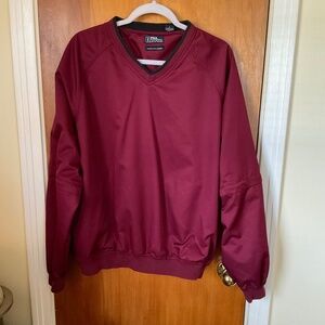 PGA Tour Mens Sz L Golf Pullover Maroon Long Sleeve V-Neck Zip Off Sleeve